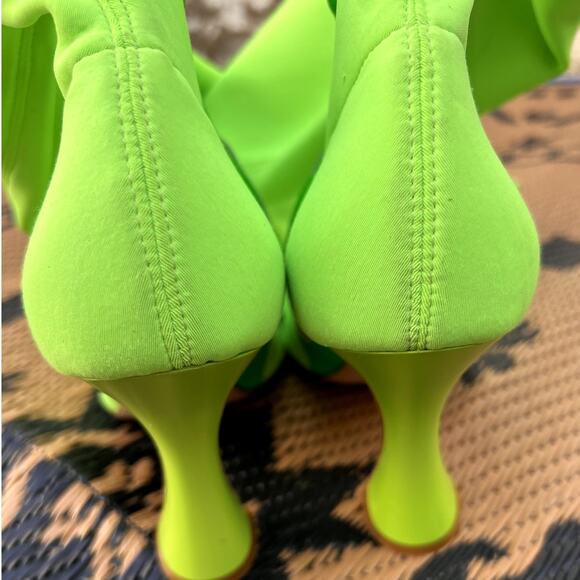 Brother Vellies | Brandy Tall Over The Knee Sock Boots Neon Green Size 9 - Picture 8 of 8